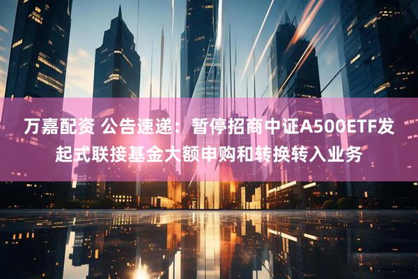 万嘉配资 公告速递：暂停招商中证A500ETF发起式联接基金大额申购和转换转入业务
